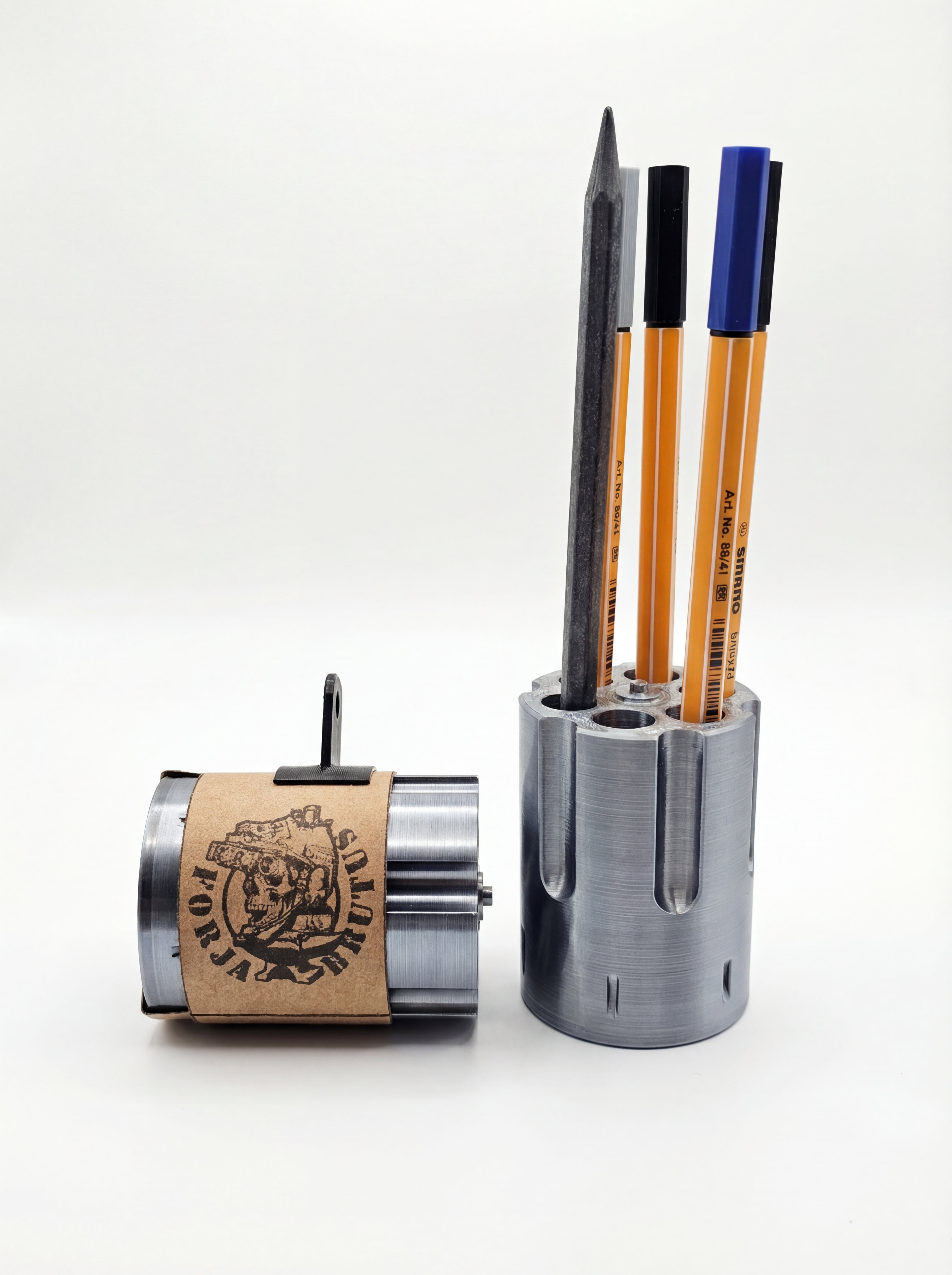 Porta Canetas - Formato de tambor de revolver