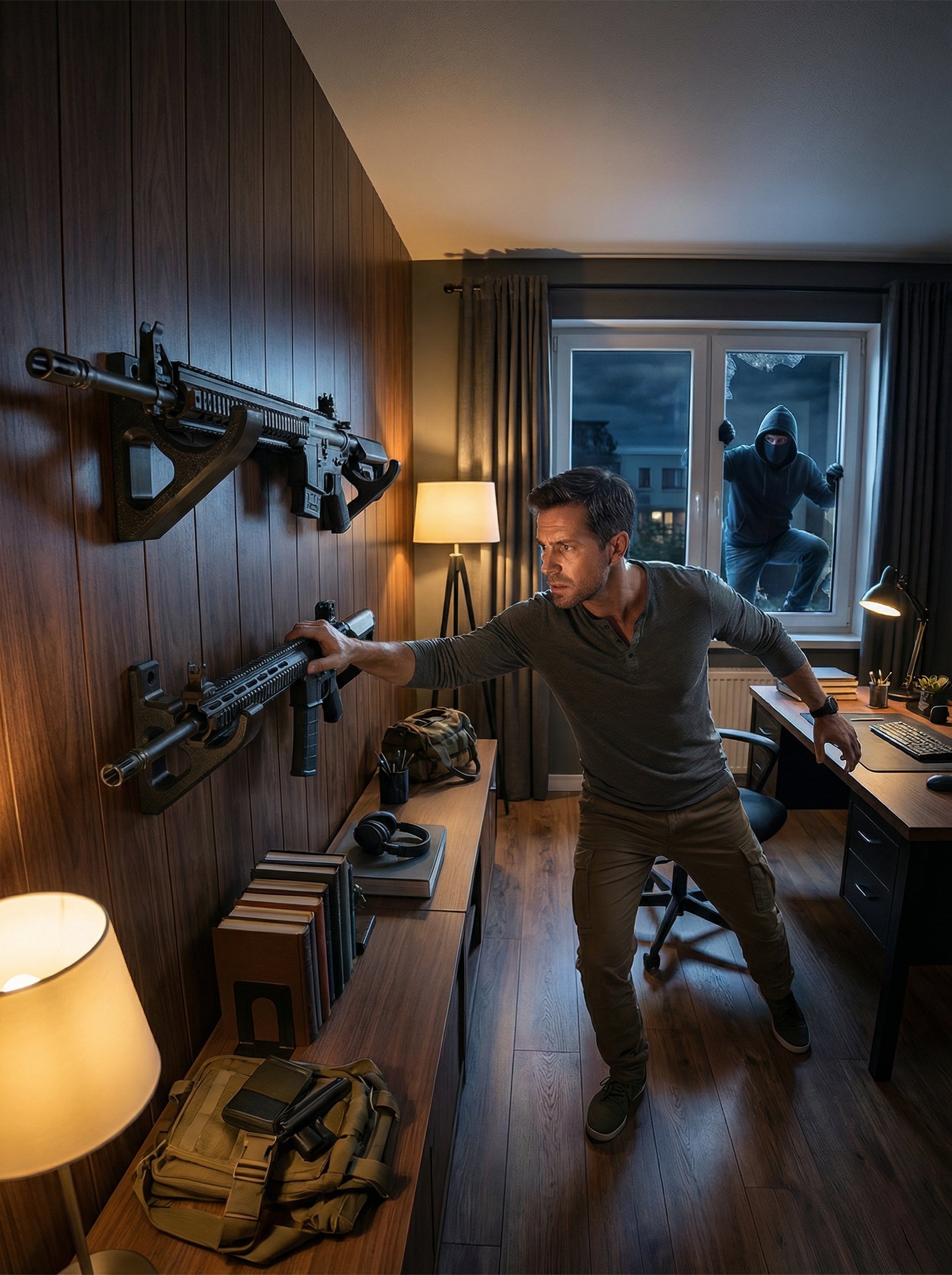 Suporte - de Parede Para Armas Longas