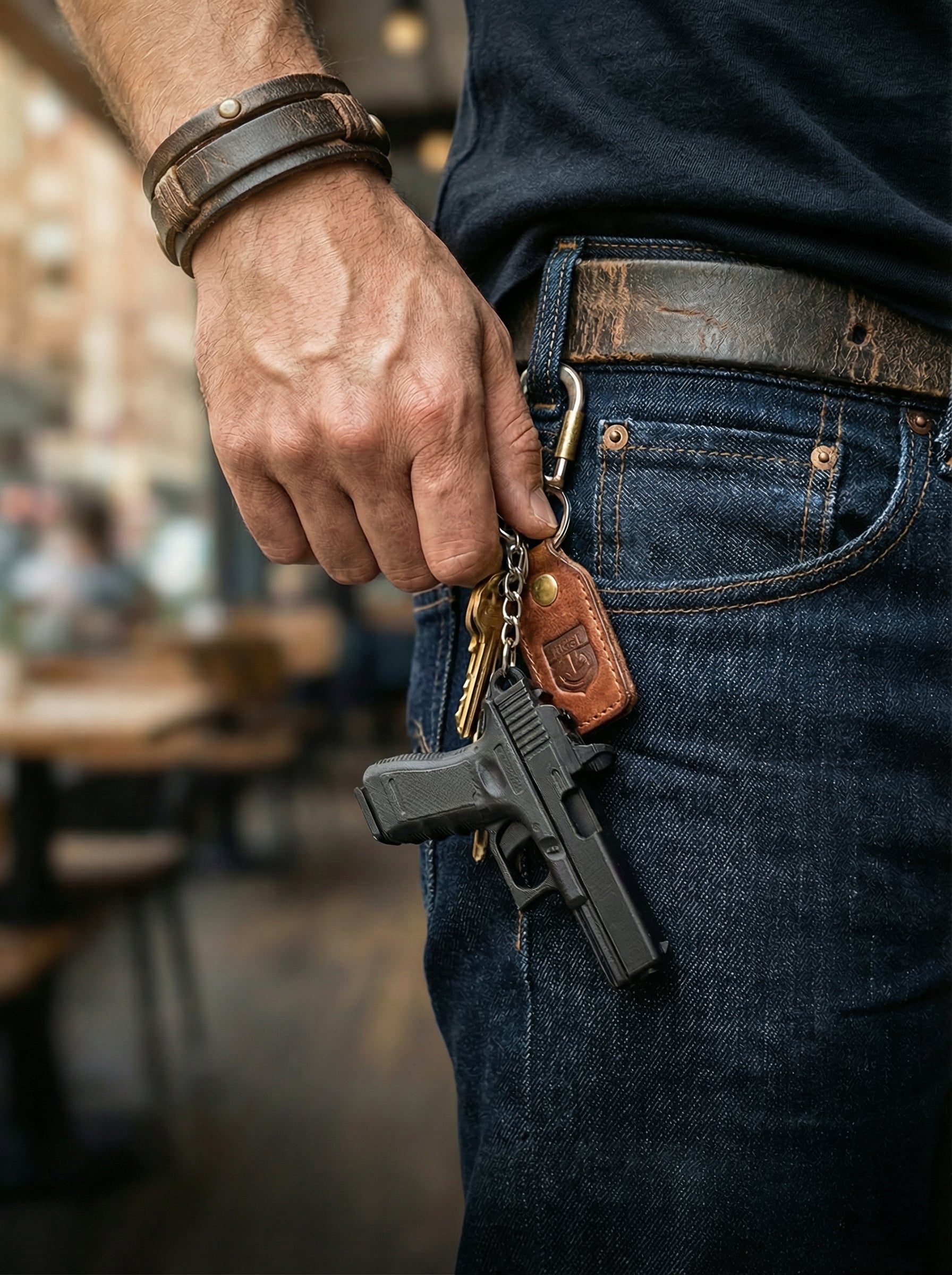 Chaveiro Tático - Mini icônica Glock com mira Red Dot